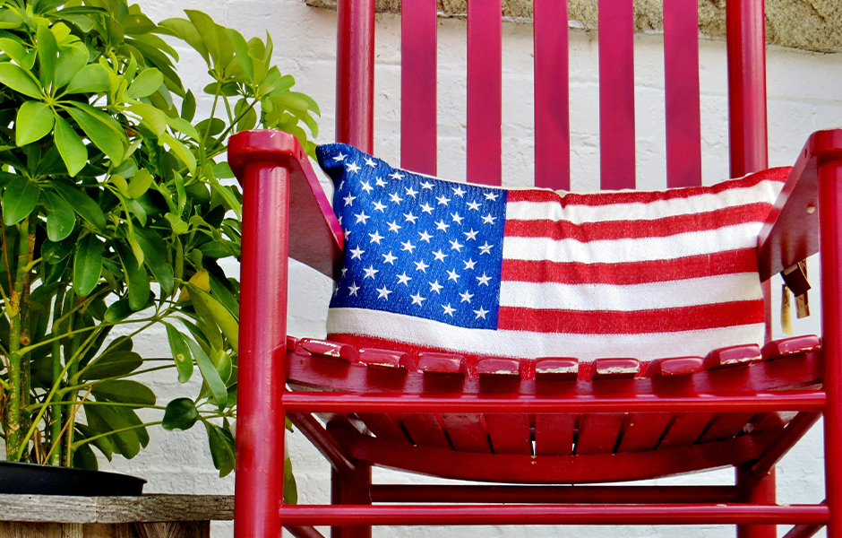 American flag outdoor cushion