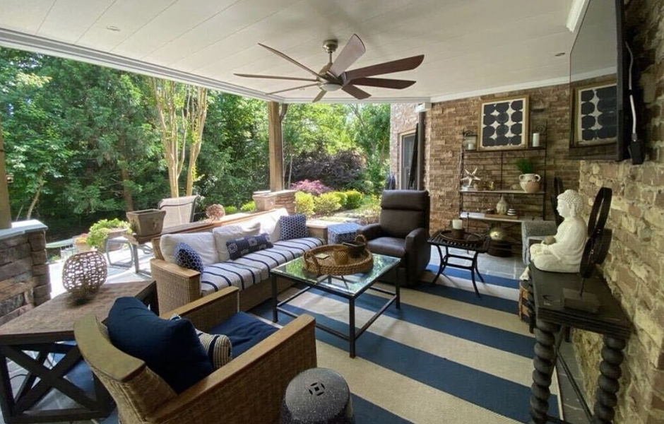 Southern Motion recliner in well covered patio